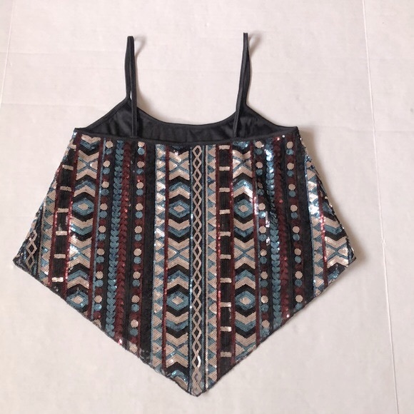 RUE21 COLORFUL SEQUINS BOHO PRINT TANK TOP/EUC - Picture 11 of 14
